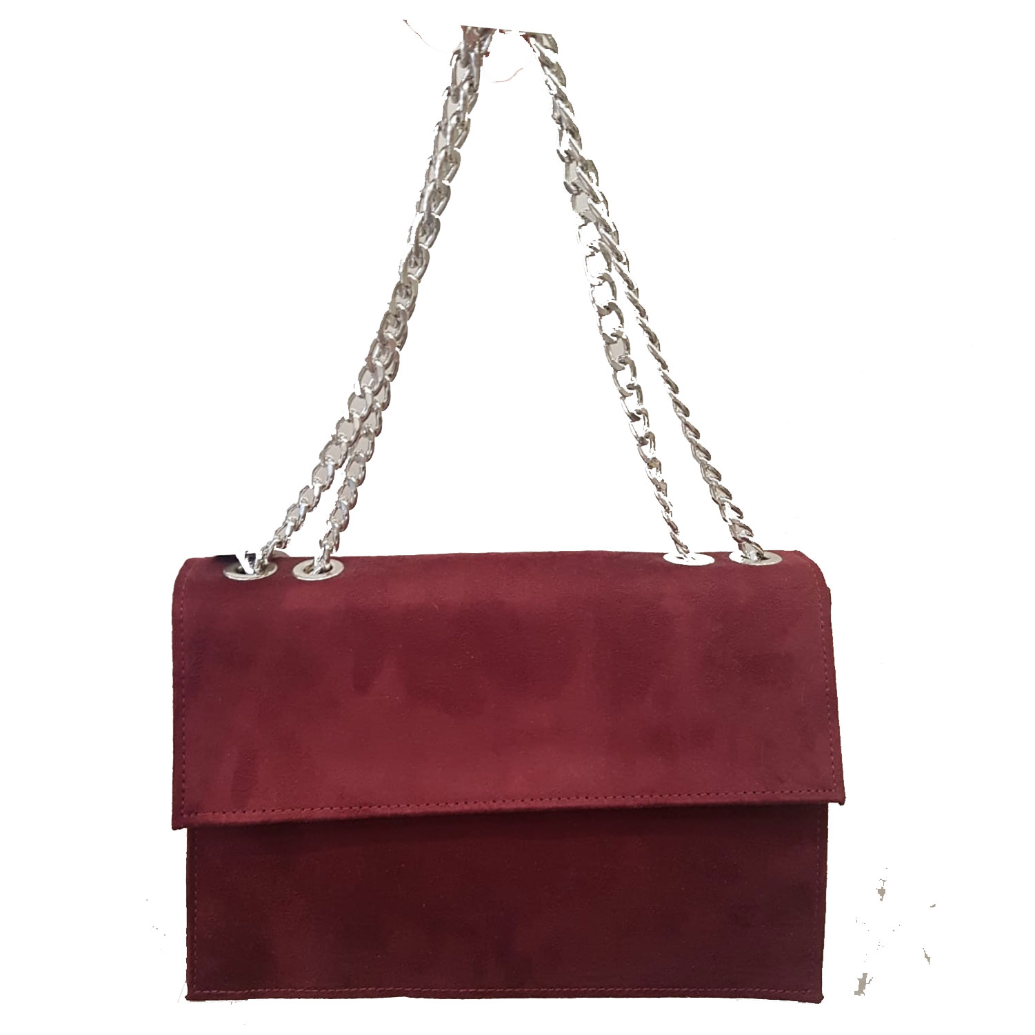Borsa donna a mano e a spalla Bordeaux Camoscio Made in Italy
