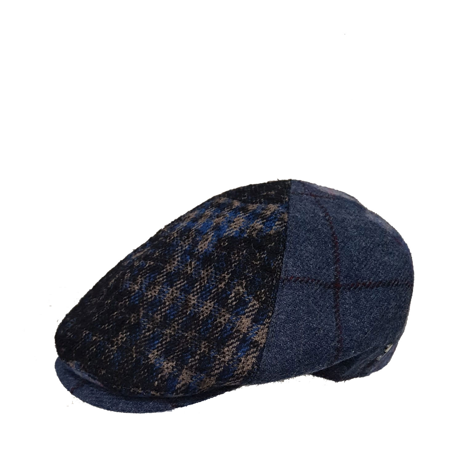 Cappello Coppola Uomo Alfonso D'Este King Blu Patchwork Taglia 55