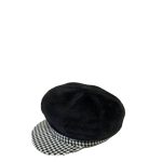 Cappello Coppola donna invernale Alfonso D'Este Nero/Pied de Poule lana Pelliccia - immagine 3