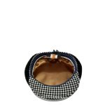 Cappello Coppola donna invernale Alfonso D'Este Nero/Pied de Poule lana Pelliccia - immagine 5