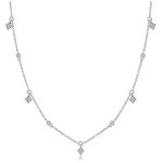 Collana donna in Argento 925 Cristalli Bianchi Pendenti - Kadabra Argento - Collezione Luce