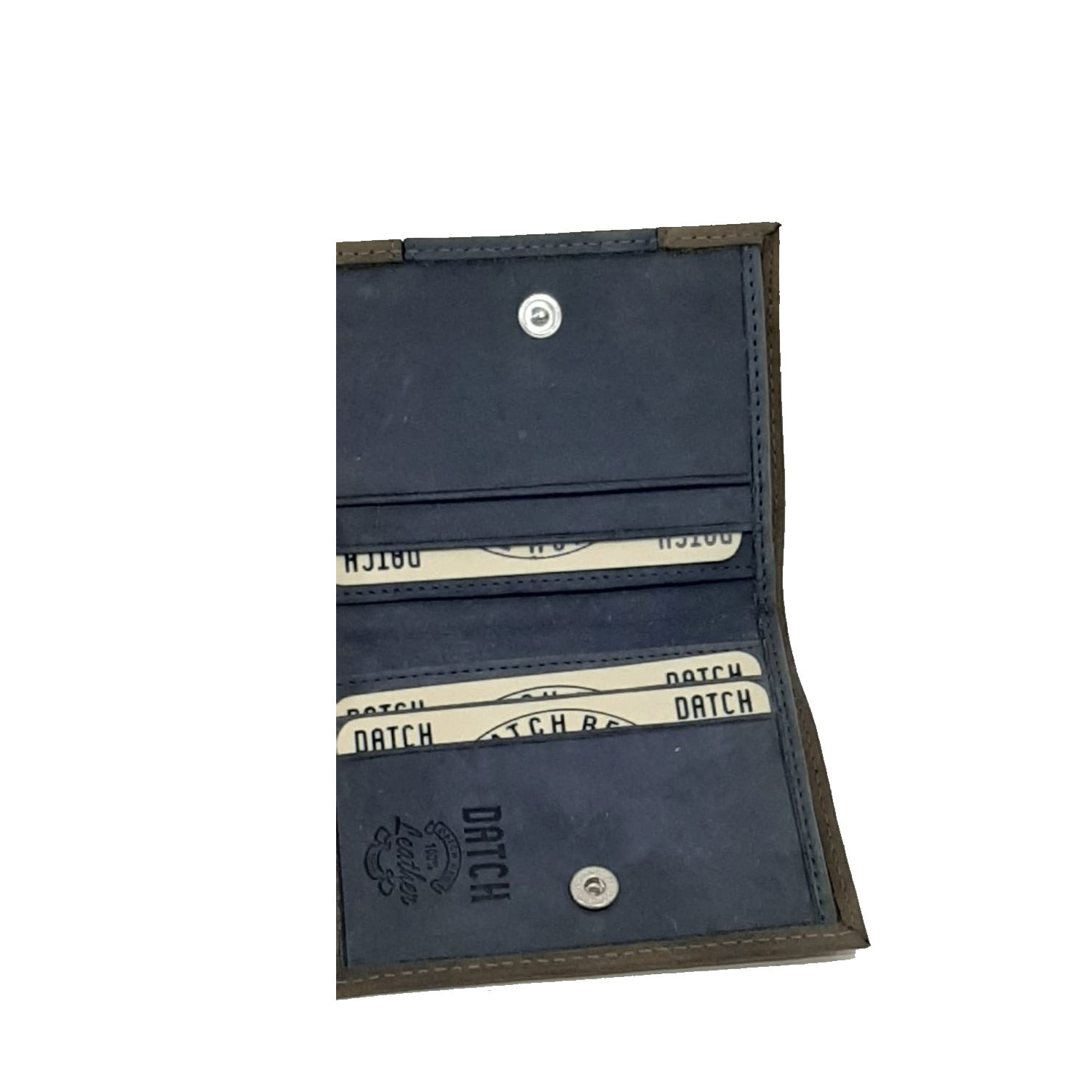 Portafoglio uomo Piccolo Pelle camoscio con Bottone Automatico Marrone