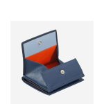 Portafoglio uomo piccolo in pelle quadrato con portamonete Dudubags Linea Colorful Blu Navy - immagine 4