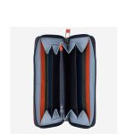 Portafoglio donna grande in pelle con lampo - Dudubags - Linea Mauritius Navy con RFID - immagine 3
