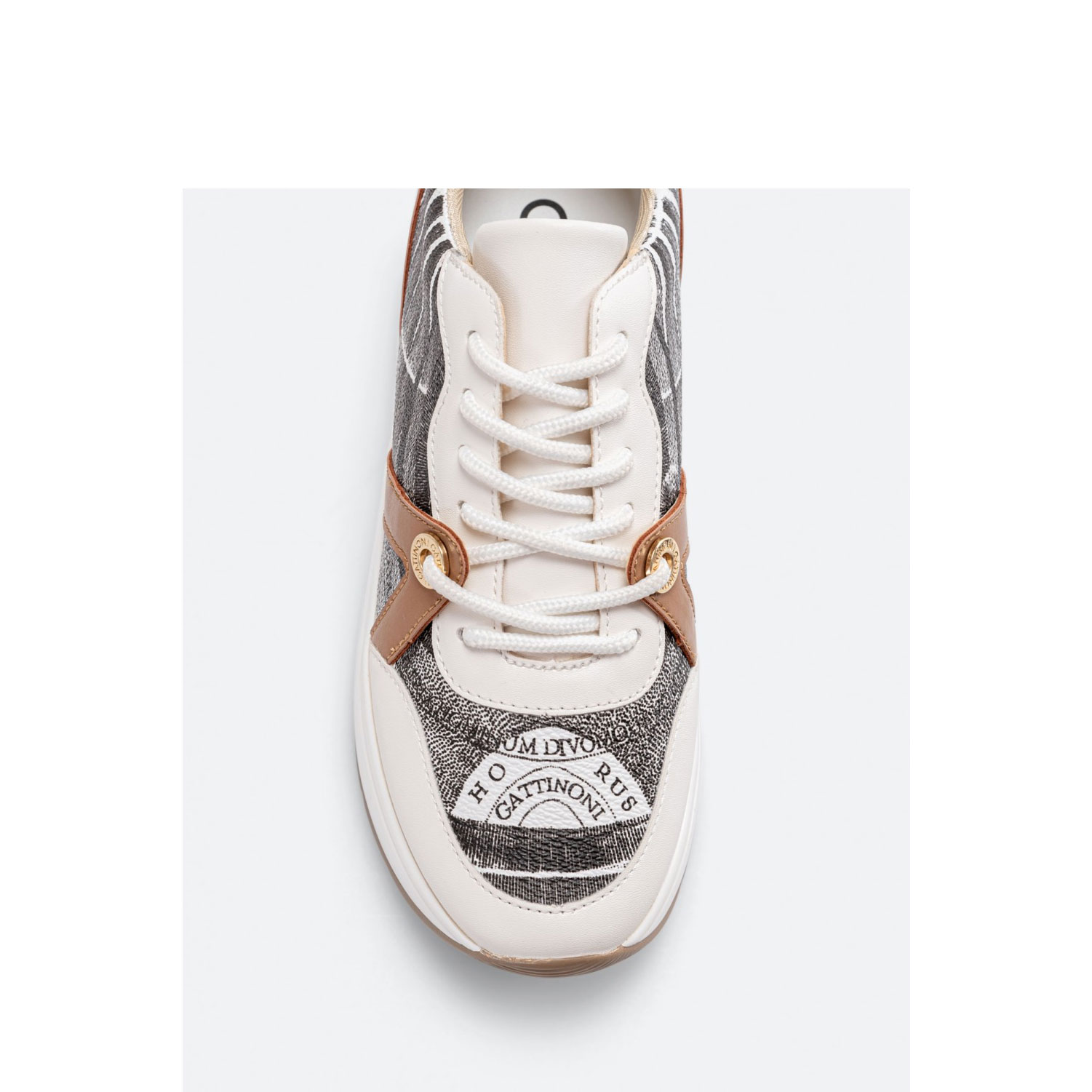 Scarpe donna - Gattinoni - Sneakers Planetarium Bianca Marrone zeppa