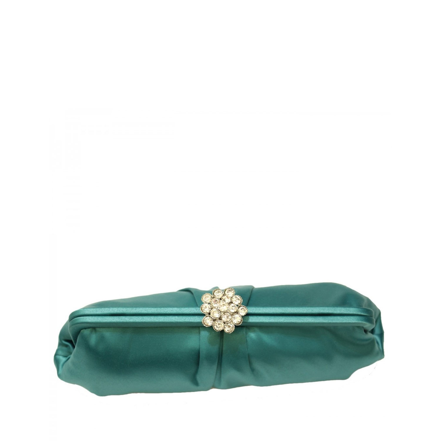 Pochette donna cerimonia - Anna Cecere - elegante in raso Verde gioiello