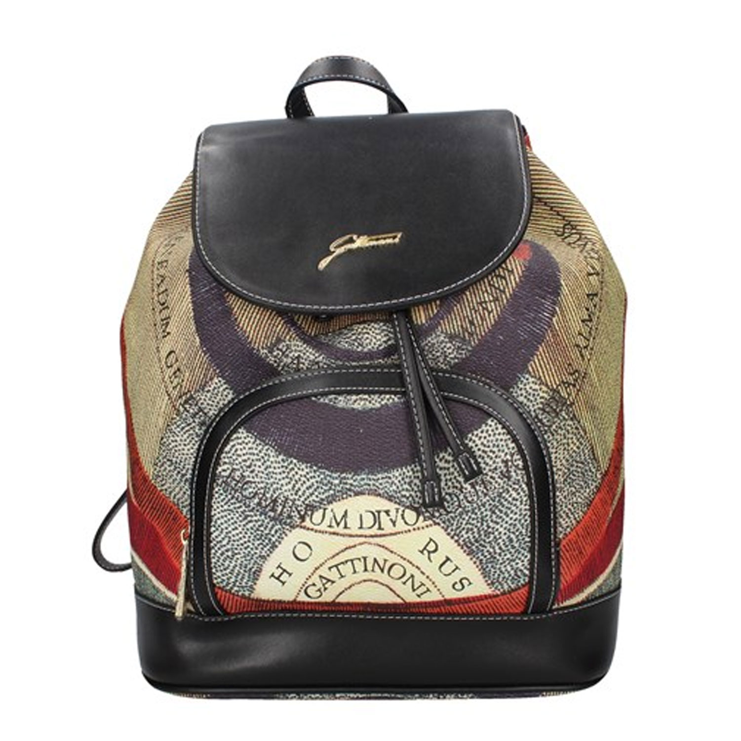 Zaino Donna Gattinoni Planetarium Large Classico Nero tasca frontale