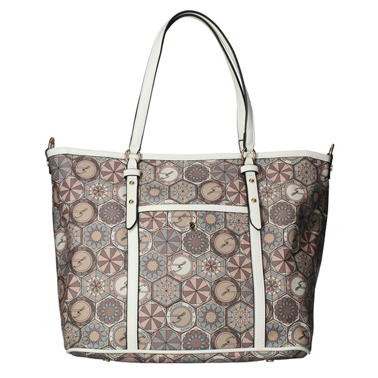 Borsa donna a spalla Gattinoni Roma Shopping Bag Bianca Tracolla