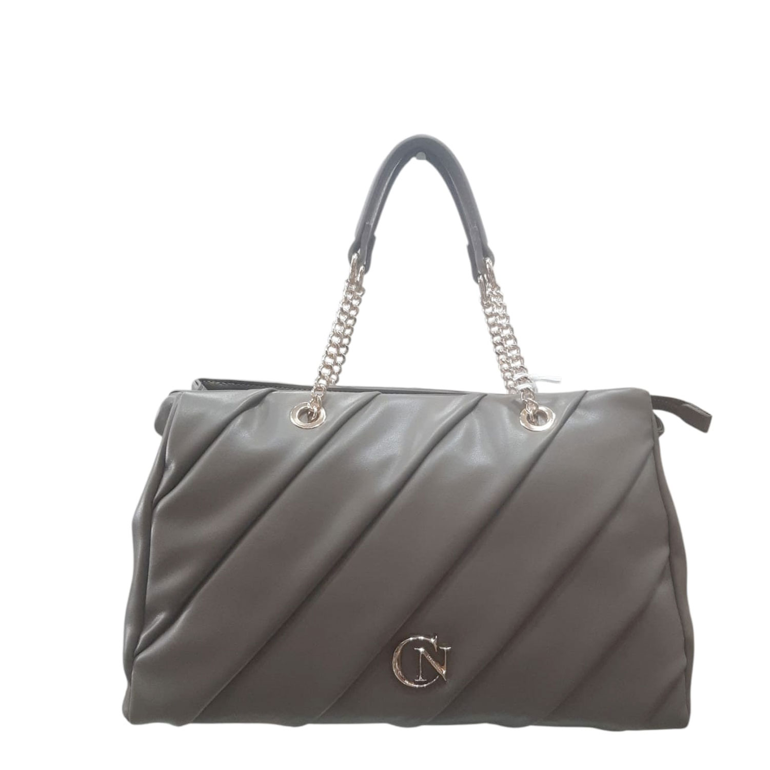24 Borsa donna Cafè Noir Shopping Bag Con Plissettatura Fango - immagine 1