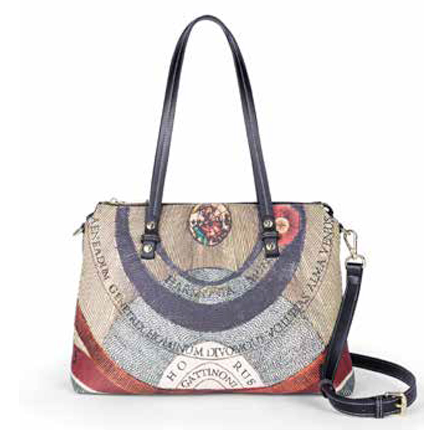 4(1) Borsa donna a spalla Gattinoni Planetarium Shopping Bag Classic Black - immagine 1