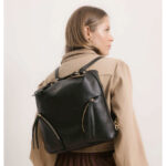 Borsa Zaino donna Bianca Borghesi in Pelle Nero BB5735 - immagine 3