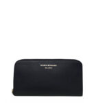 Portafoglio donna Bianca Borghesi grande con zip Nero