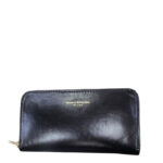 Portafoglio donna Bianca Borghesi grande con zip Nero KATE SHINY