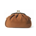 Borsa donna Bianca Borghesi Clutch Caramello Gold Suede Small Cuoio - immagine 2