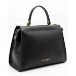 Borsa donna a mano Bianca Borghesi con tracolla in Pelle Kali Big Double Clutch Nero