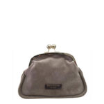 Borsa donna Bianca Borghesi Clutch Caramello Gold Suede Small Taupe