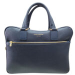 Borsa donna Bianca Borghesi Cartella con tracolla in Pelle Blu