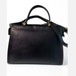 Borsa donna a mano Bianca Borghesi con tracolla in Pelle Kali Big Double Clutch Nero - immagine 2