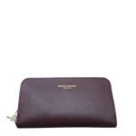 Portafoglio donna Bianca Borghesi grande con zip Dark Vino