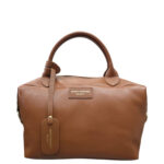 Borsa donna Bianca Borghesi Bauletto grande in Pelle Cuoio