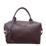 Borsa donna Bianca Borghesi Bauletto grande in Pelle Dark Vino